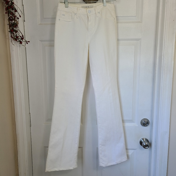 Joe's Classic Woman's White High Waisted Wide Leg  Flare Summer Jeans, Size 24 - Picture 5 of 16
